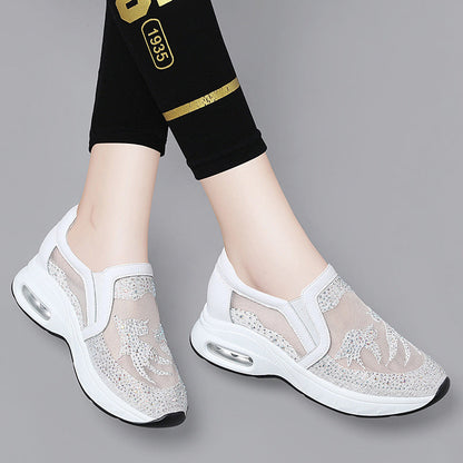 Damen Sneaker Glitzer Modisch Mesh Schuhe