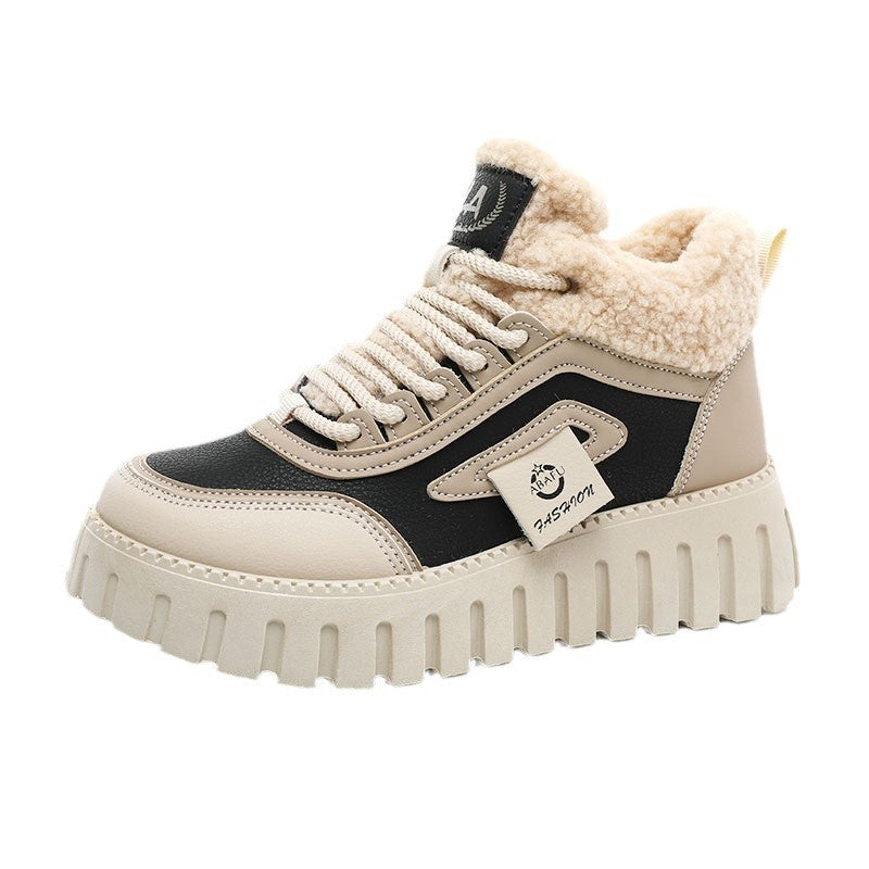 Damen Sneaker High-Top Weich Gefüttert Rutschfest
