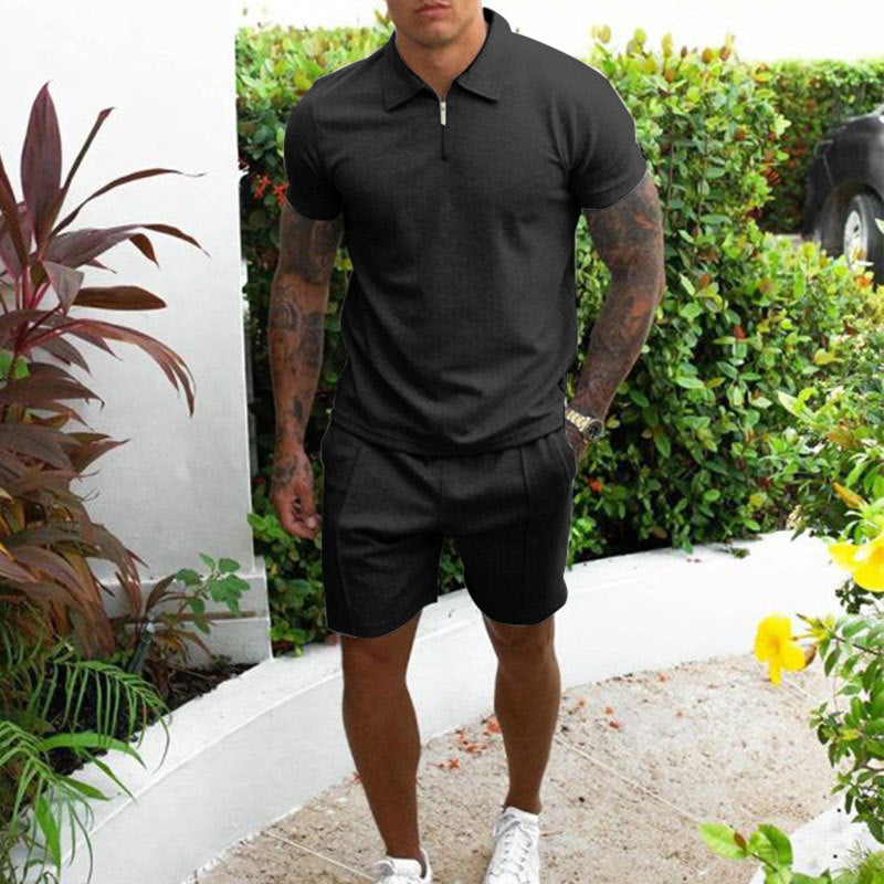 Herren Sportset Kurzarm Elastischer Bund Sportlich