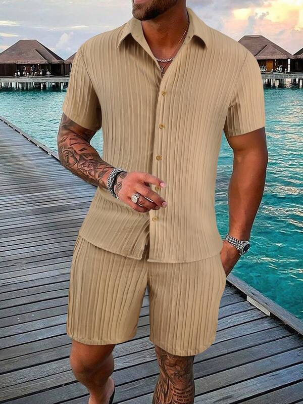 Herren Sommer Set: Leichtes Hemd und Shorts Komfort