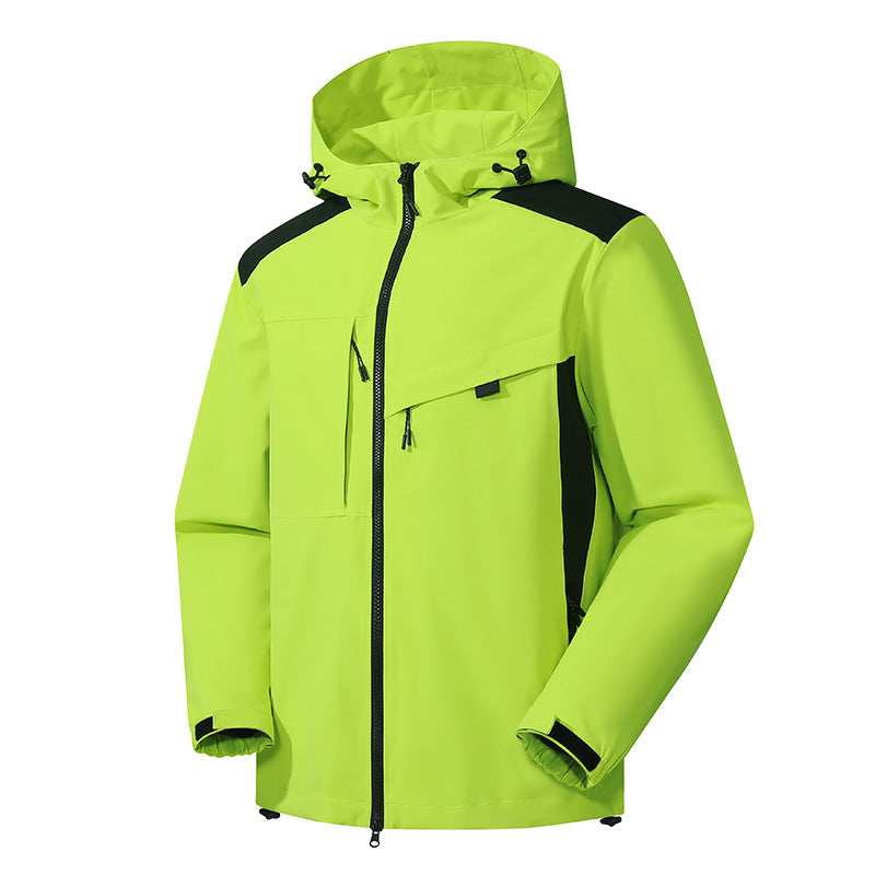 Herren Outdoor-Jacke Wasserdicht mit Kapuze und Reißverschlüssen