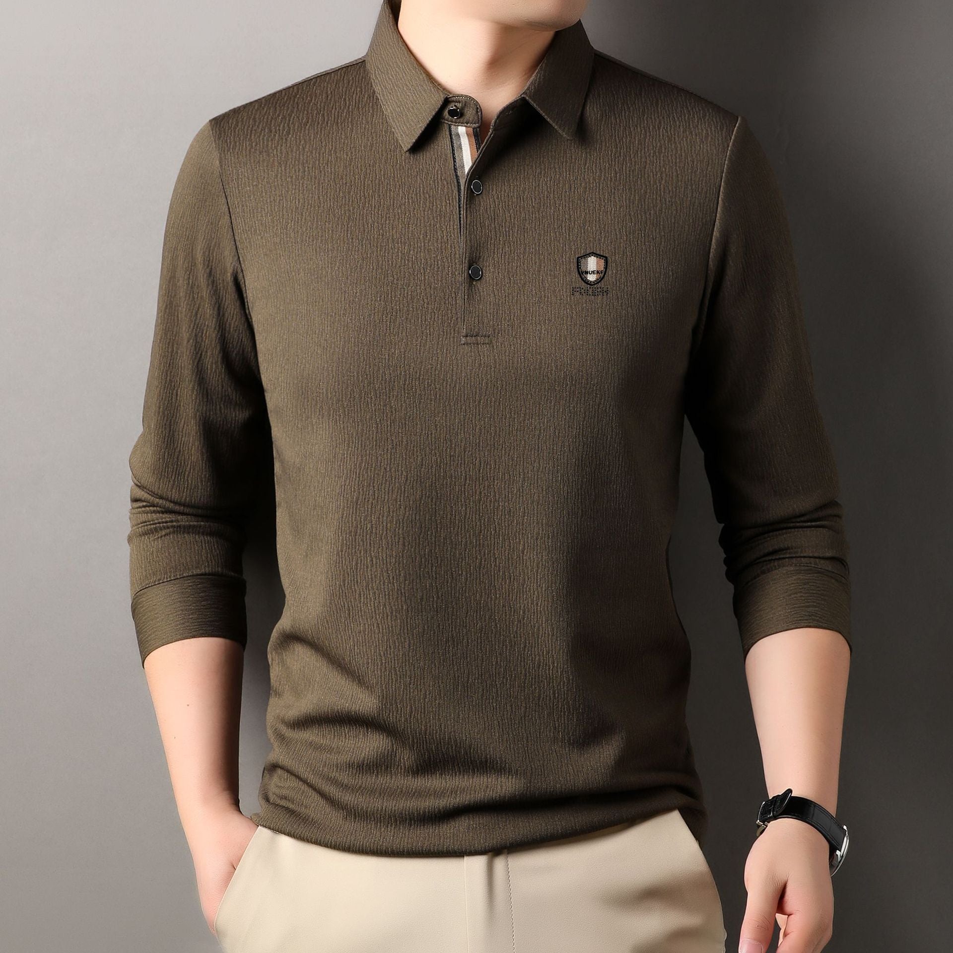 Herren Poloshirt Langarm Elegant Sportlich Berlin - BerlinGlamour