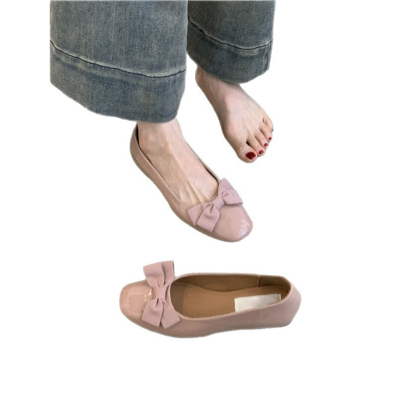 Damen Ballerinas Elegante Schleife Samt