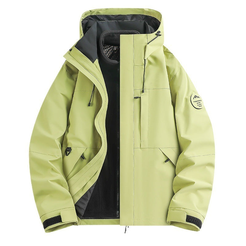 Herren Outdoorjacke Wasserdicht Verstellbares Kapuzen Design