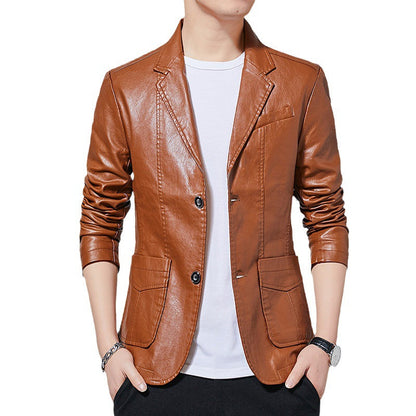 Herren Lederjacke Modern Schnitt Stylisch Schwarz