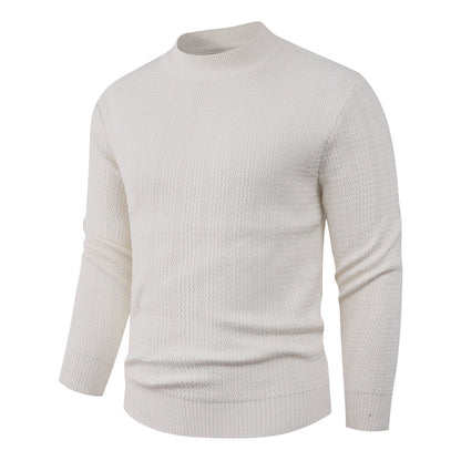 Herren Pullover Struktur Optik Modern Hochkragen