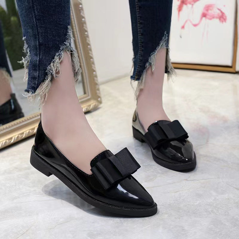 Elegante Damen Ballerinas aus Leder mit Schleife