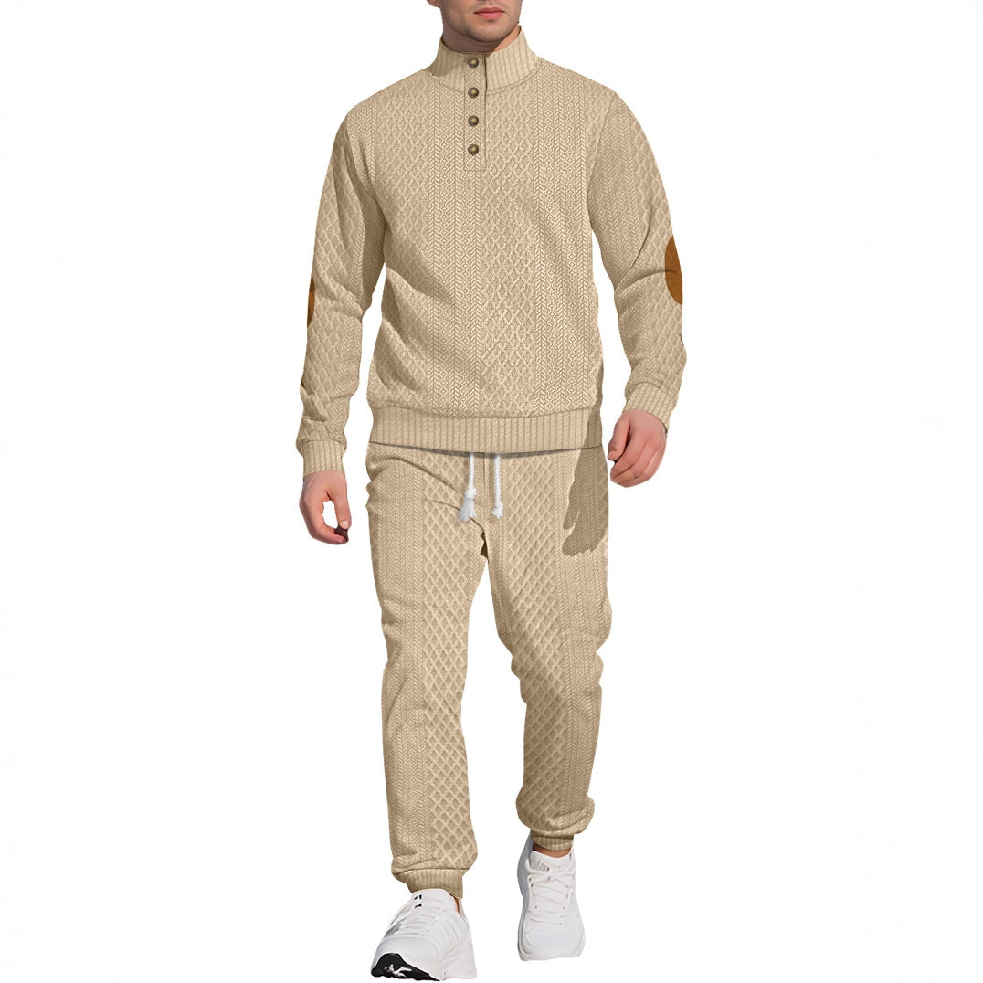 Herren Strickanzug Eleganter Kragen Modern
