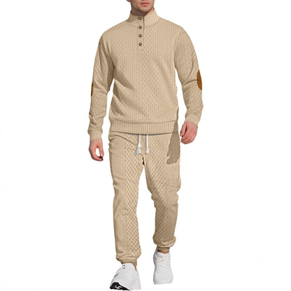 Herren Strickanzug Eleganter Kragen Modern