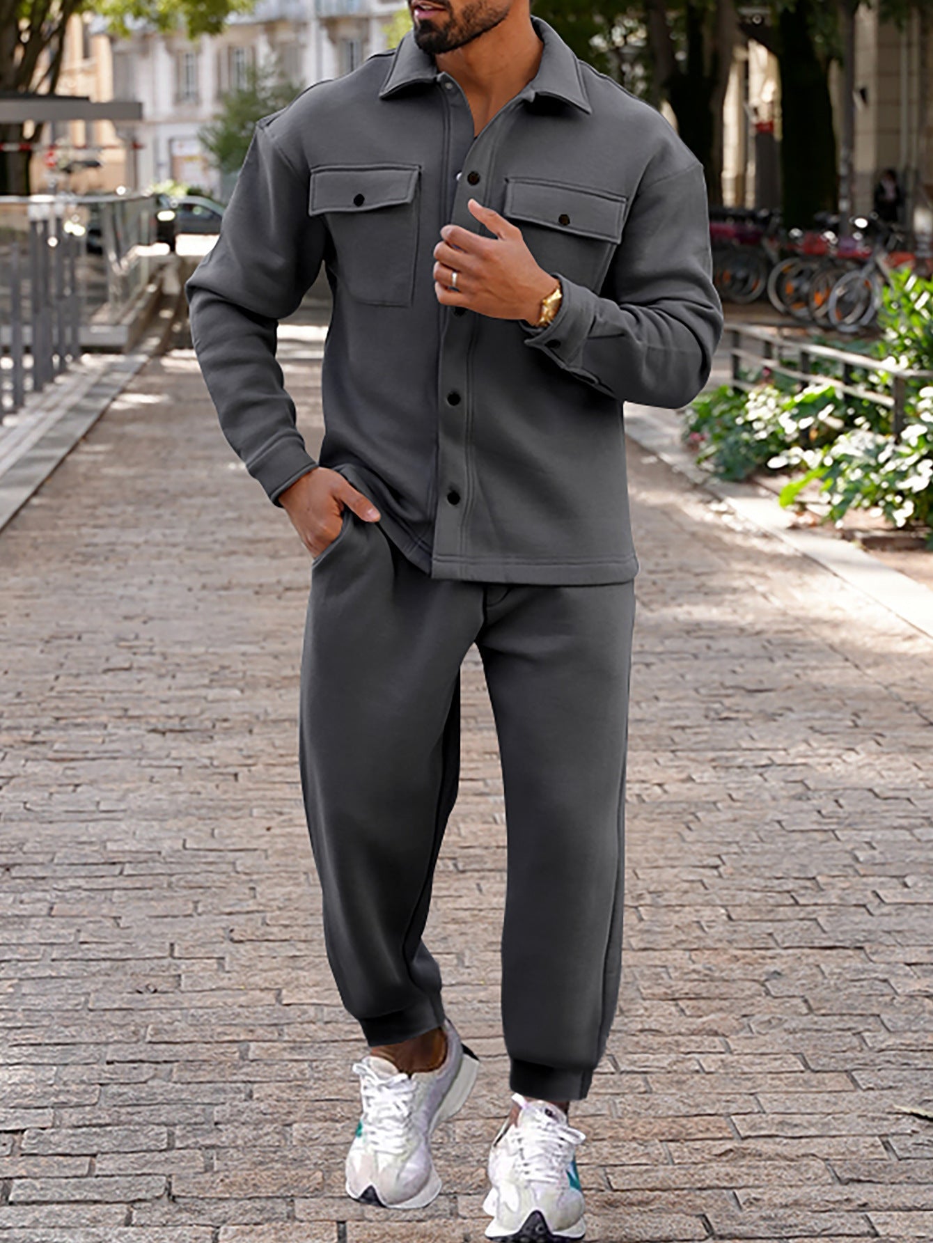 Herren Freizeitjacke Lässig Mit Taschen Bequem