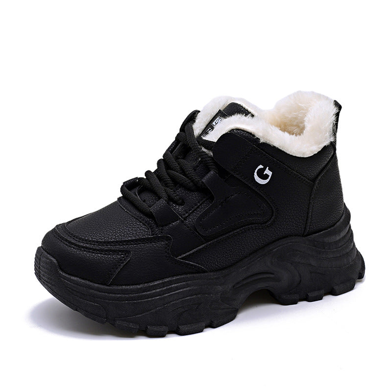 Damen Sneaker Winterlich Chunky Bequem Warm