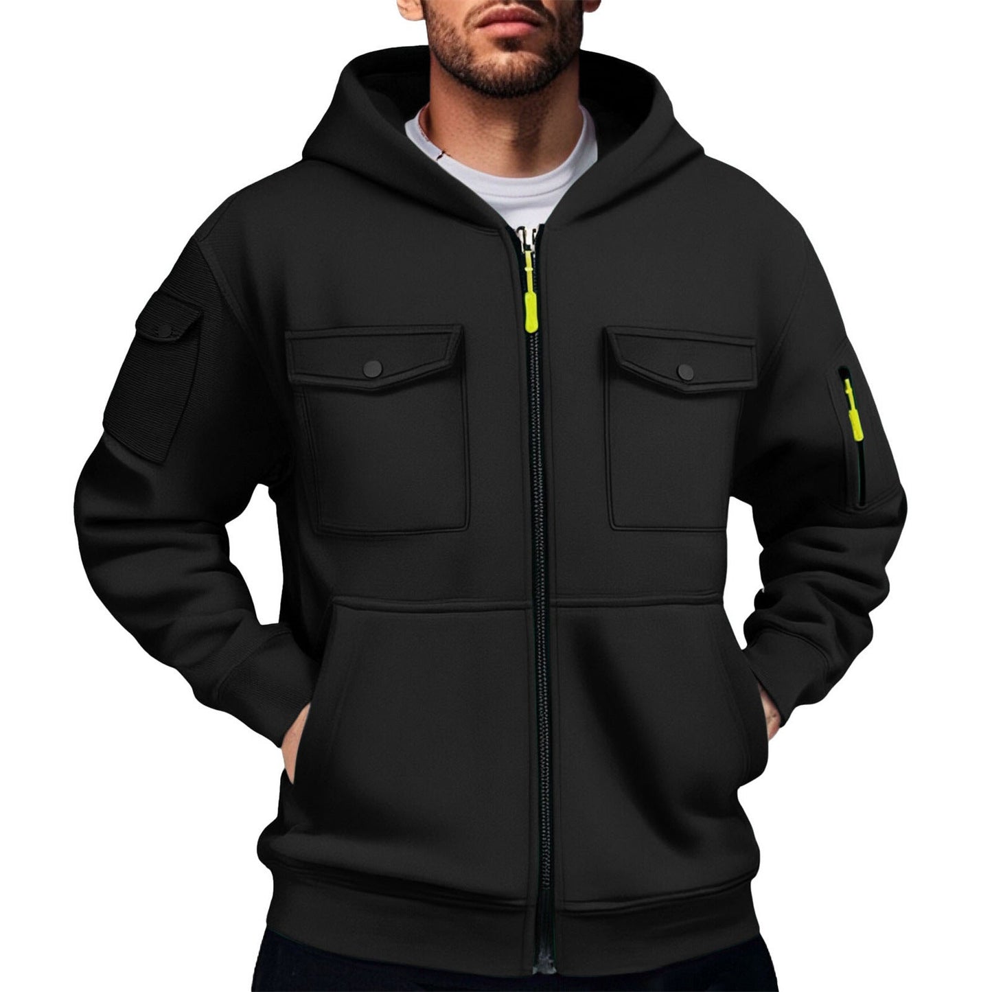 Herren Hoodie Praktisch mit Taschen Sportlich Comfort