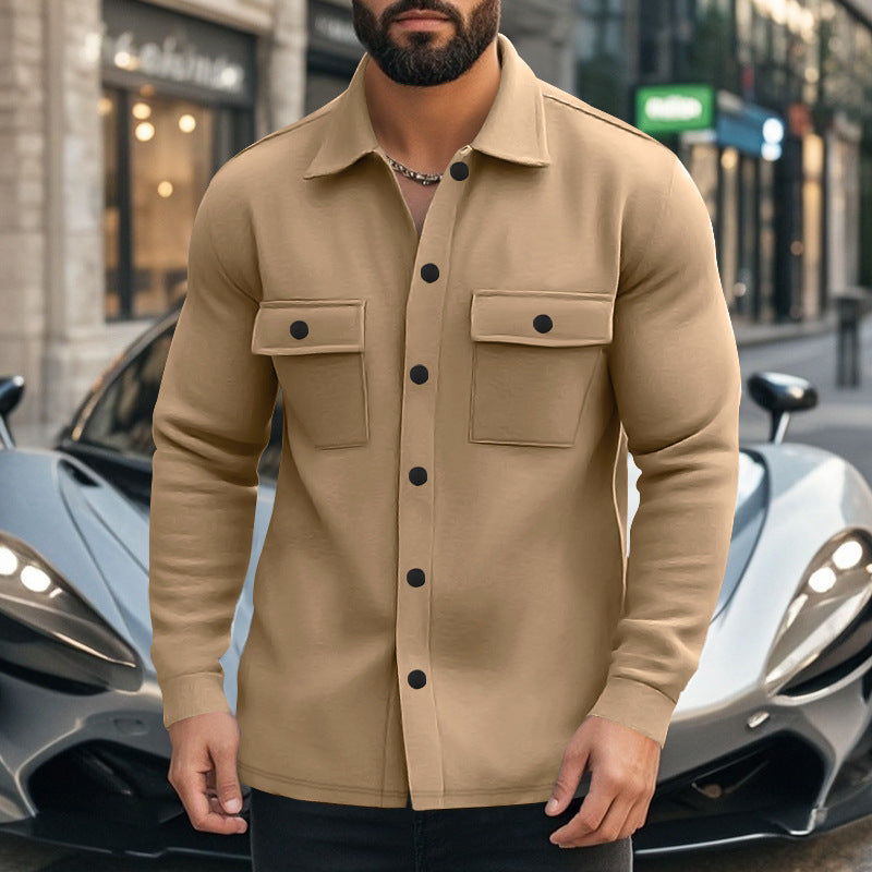 Herren Fleecejacke Modern mit Brusttaschen Warm
