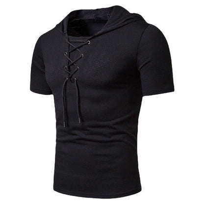 Herren Kapuzenpullover Schnürdesign Modern Sportlich