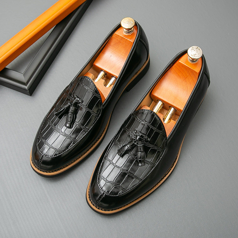 Damen Mokassins Elegante Leder Schuhe mit Quasten Detail