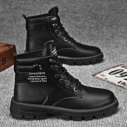 Damen Lederstiefel Robust Schnürstiefel Rutschfest Winter