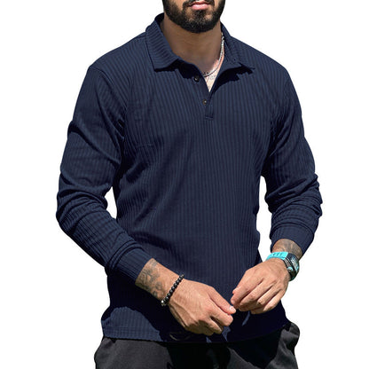 Herren Strickpullover Lang Knopfleiste Strukturiert Modern