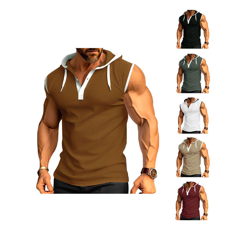 Herren Poloshirt Ärmellos Locker Fit Sommer