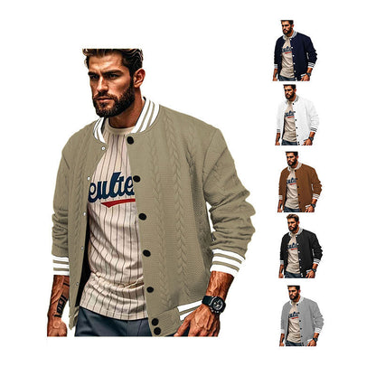 Herren Bomberjacke Sportlich Mit Kontraststreifen Modern