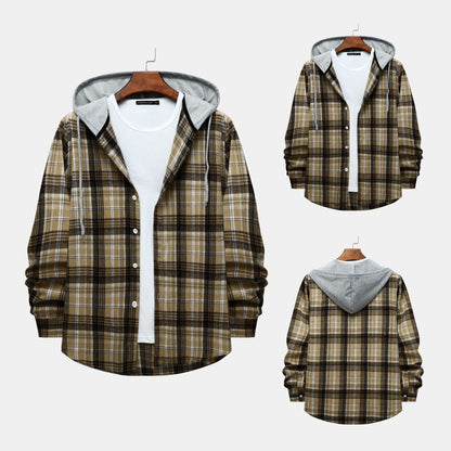Herren Kapuzenjacke Karomuster Klassisch Modern - BerlinGlamour
