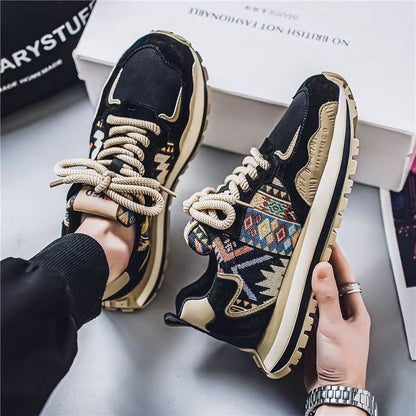 Damen Sneaker Sportlich Tribal Muster Rutschfest