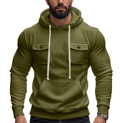 Herren Kapuzenpullover Modern mit Pattentaschen und Cool Design
