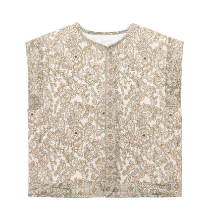 Damenweste Steppweste Floral Modern mit Taschen