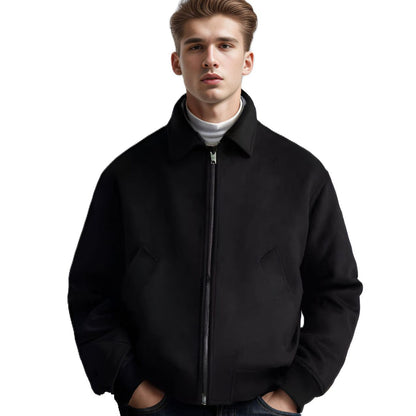 Herren Bomberjacke Softshell Teddy Stoff Modern