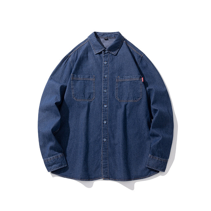 Herren Denim Hemd Modern mit Taschen Trendig