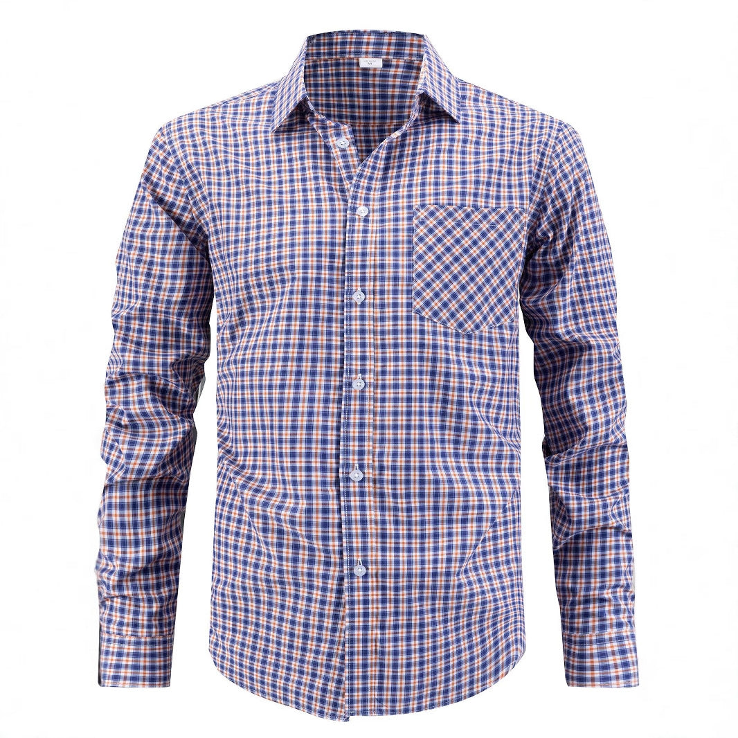 Herren Langarmhemd Modern Karomuster Lässig Elegant