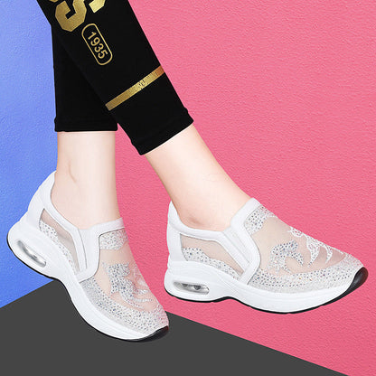 Damen Sneaker Glitzer Modisch Mesh Schuhe
