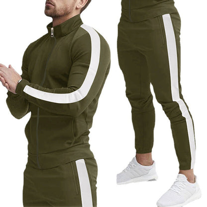 Herren Sportanzug Set Trainingsoutfit Streifen Design