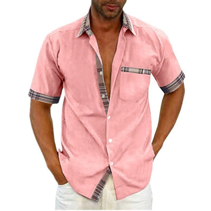 Herren Kurzarmhemd Karo Modern mit Brusttasche