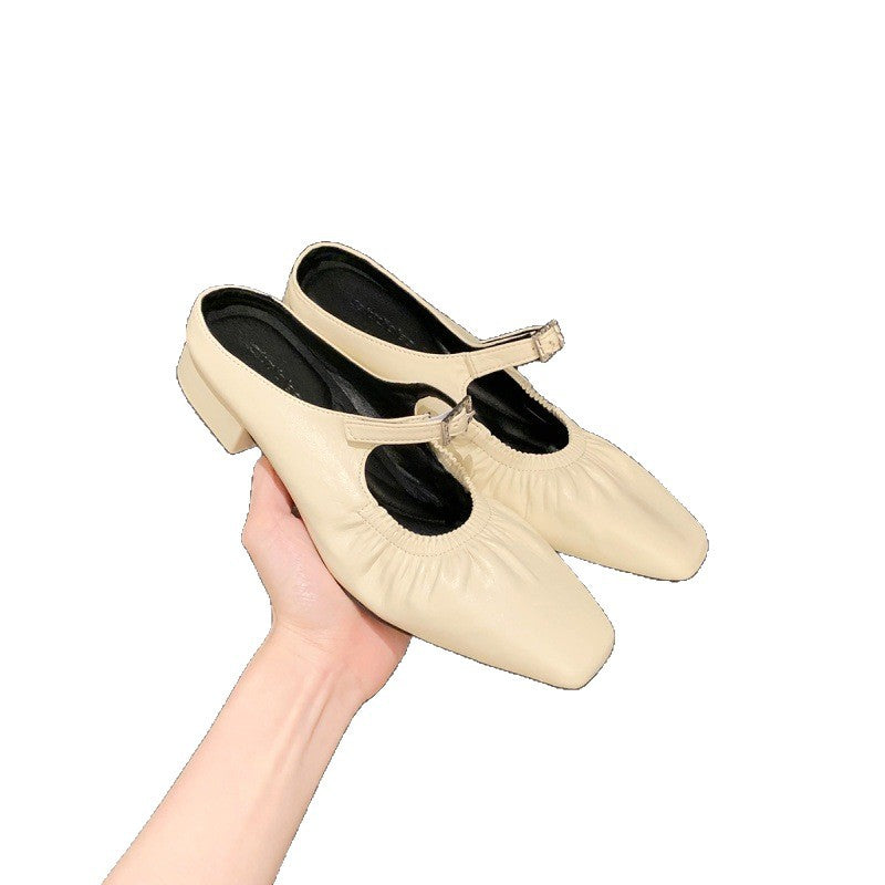 Damen Slingback Ballerinas Rüschen Elegant Schuhe