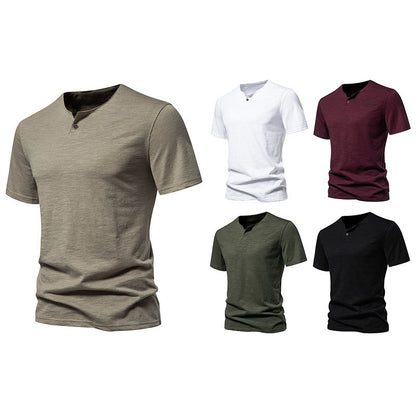 Herren Kurzarm-Shirt Moderner Stehkragen Baumwolle Berlin