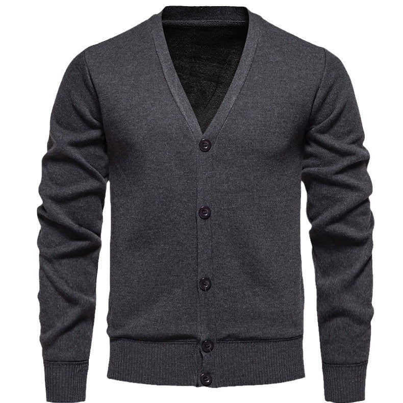 Herren Strickjacke Kuschelig V-Ausschnitt Knopfleiste