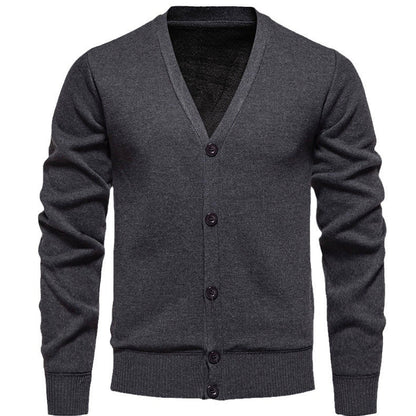 Herren Strickjacke Kuschelig V-Ausschnitt Knopfleiste