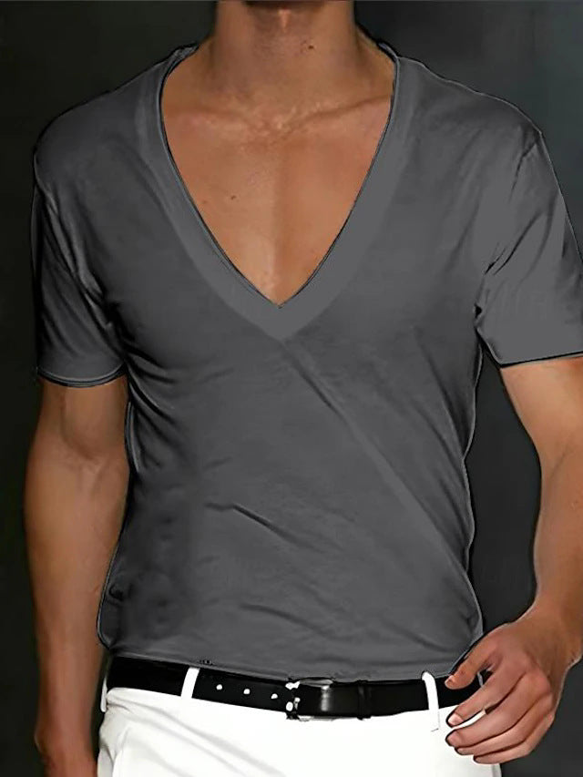 Herren T-Shirt V-Ausschnitt Slim Fit Premium Qualität