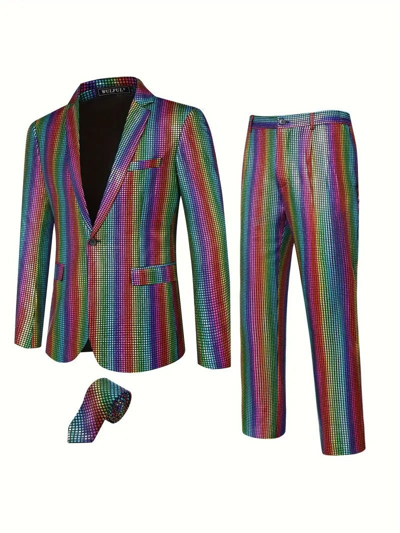 Herren Anzug Set Glitzernd Elegant Party