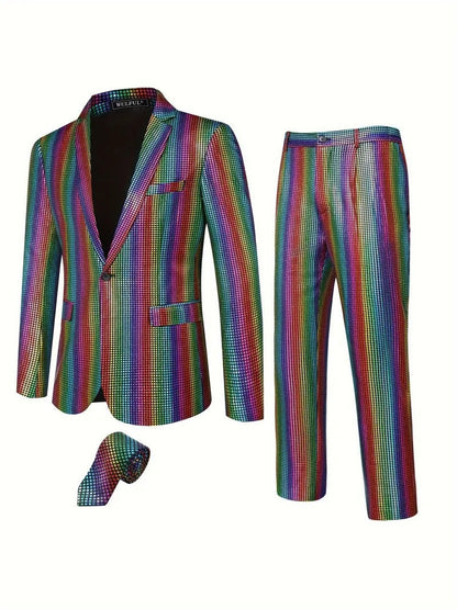 Herren Anzug Set Glitzernd Elegant Party