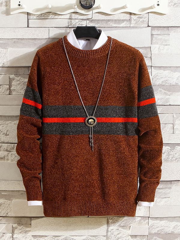 Modischer Herren Pullover Streifen Design Hochwertig