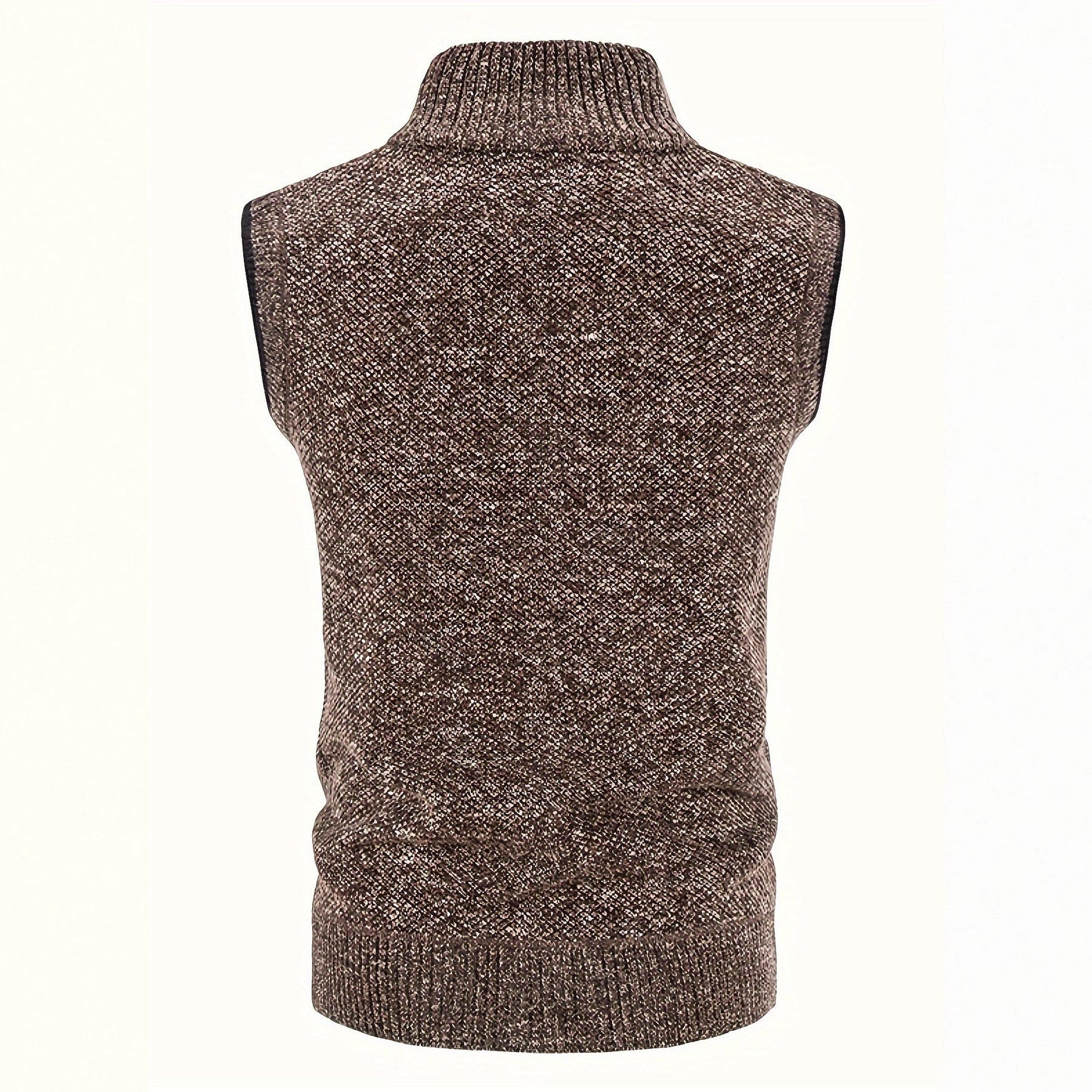 Herren Strickweste Hochkragen mit Taschen Modern