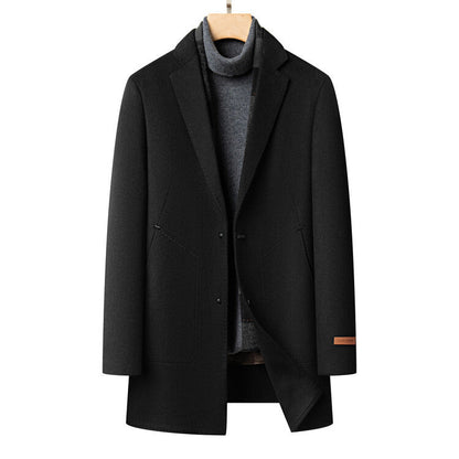 Eleganter Herren Übermantel Modern Schwarz