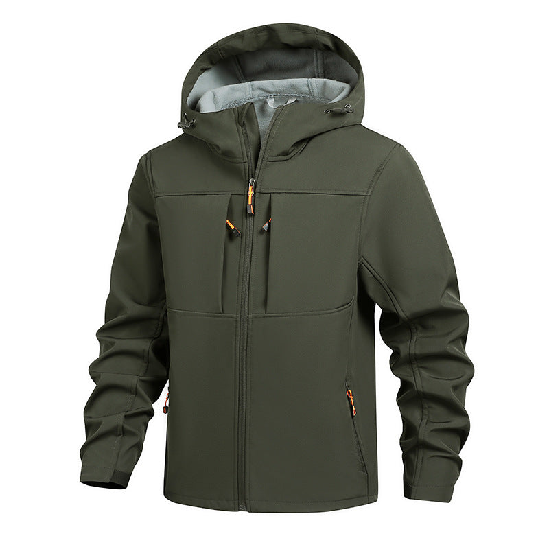 Herren Softshell-Jacke Wasserdicht mit Kapuze und Taschen