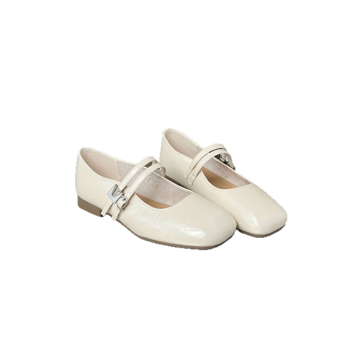 Damen Ballerinas Elegante Riemenschuhe Komfort Innensohle