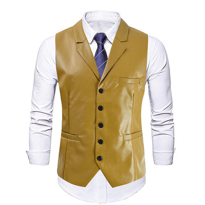 Elegante Herren Lederweste Schwarz Modern