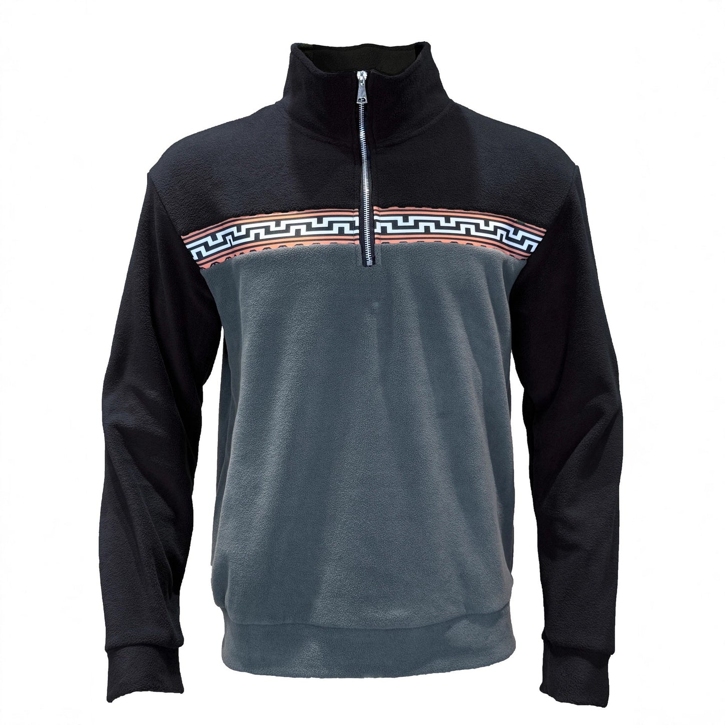 Herren Fleece-Pullover Stehkragen Modern Farbig