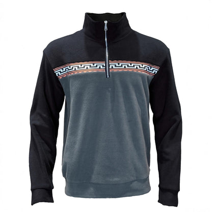 Herren Fleece-Pullover Stehkragen Modern Farbig