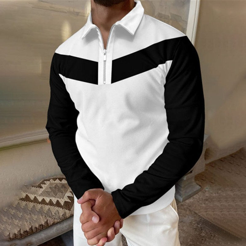 Herren Polo-Shirt Modern Elegantes Design Kontrastfarben