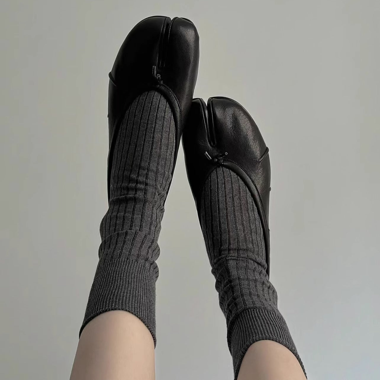 Damen Ballerinas Lederschuhe Weich Bequem